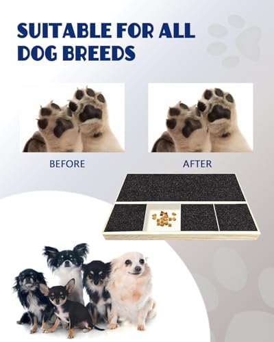 Dog Nail Scratch Pad with Treat Box & Pet Nail Clipper, Interactive Training Tool for Filing Dog Nails, Best for Small Dogs & Puppies, Not A Chew Toy