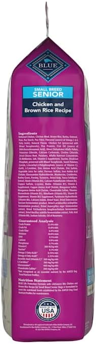 Blue Buffalo Life Protection Formula Chicken Small Senior Dog Food, 15 lb | Real Chicken #1 Ingredient, Glucosamine & Chondroitin for Joint Health & Mobility, Antioxidant-Rich LifeSource Bits