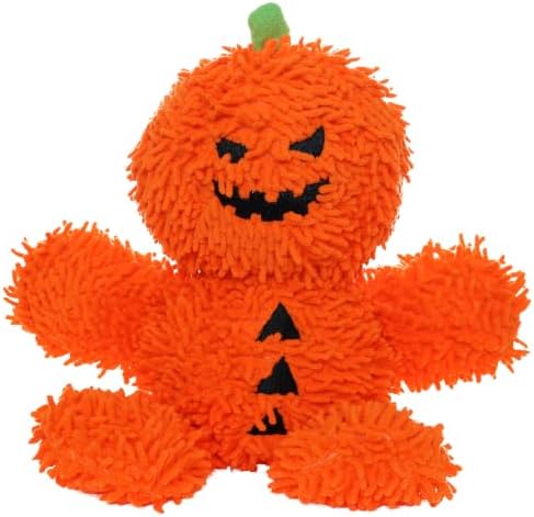 MIGHTY® 2 Pack Microfiber Medium Pumpkin Man Ultra Durable Plush Dog Toy
