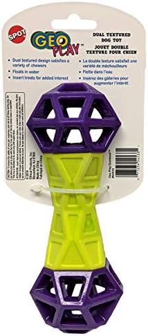 SPOT Geo Play Dual Texture Dog Toy Dumbbell