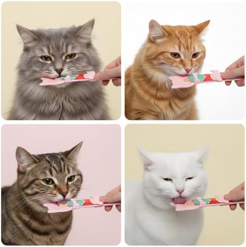 2 Pack Cat Squeeze Treat Spoon, Cute Cat Treat Feeder Spoon