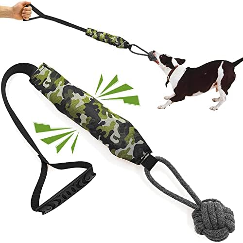 Interactive Dog Tug Toy,Indestructible Dog Toys for Aggressive Chewers,Tough Squeaky Dog Rope Toys for Training,Tug of War Dog Toy Balls for Medium & Large Dogs