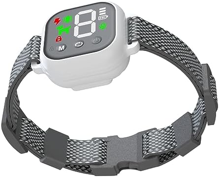Dog Anti Bark Collar, Rechargeable Smart Anti-Bark Collar, Medium Dogs, Large Dogs 10-120 Pound Anti-Bark Training Collar, 8 Adjustable Sensitivity, Stop Bark Collar with Beep Vibrating Shock (White)