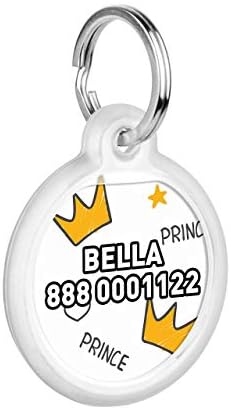 Personalized Pet ID Tag for Dog Cat with QR Passport Global Search System of Lost Pets - Personalized Dog Tags Cat Name Tags - Crowns