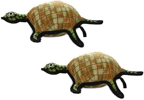 TUFFY® : 2 Pack Turtle Dog Toy: Ultra Durable Plush Toy with Multiple Layers & Reinforced Seams, Washable and Floats, Original Construction