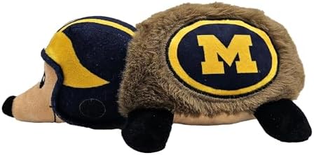 NCAA Michigan Wolverines Plush Hedgehog Toy for Dogs & Cats, Cool Soft Pet Toy for Fun and Interactive Play, Dog Chew Toy with Squeaker, Licensed Hot Pet Toy