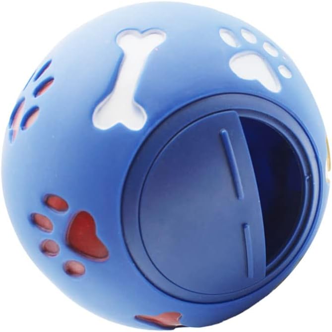 Fydun Cute Puppy Treat Dispensing Balls, Dog Dispenser Slow Feeding Chewing Balls, Bright Colors Pet Puzzle Toy for Cat Bite Dispenser, Squeak Toys (M 11cm/4.3in Diameter)