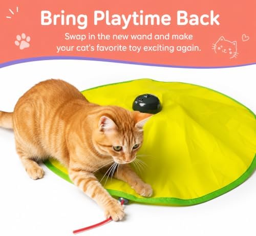 Replacement Wands for Cat's Meow Motorized Cat Toy, Electronic Motion Cat Toys Mouse Tail Refills, Pack of 3