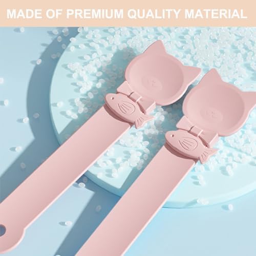 PETPAWLOVELY-1PCS Cat Treat Spoon Squeeze,Cat Strip Feeder spoon,Multi-Function Dispenser spoons,Easy Feeding Spoons for Licky Treats,Pet Food tool for Wet Food(Pink)