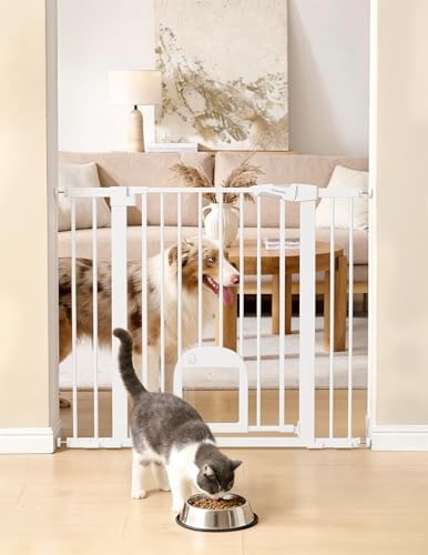 Babelio 36" Tall Baby Gate with Cat Door, CatPrivilege III, 29-43"