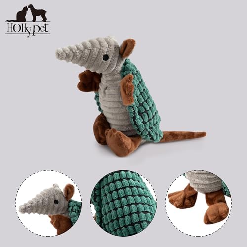 Hollypet Armadillo Squeaky Puppy Dog Toys for Small Medium Dogs, 8"
