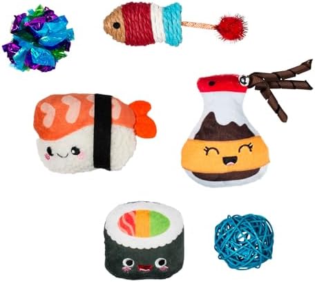 Fringe Studio True SOYMATES, Set of 6, Multipack Cat Toy Set, Pet Shop Collection (610008)