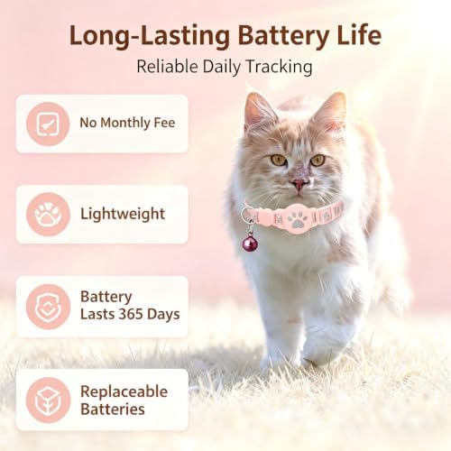 GPS Tracker for Dogs Cats,Smart Collar with Real Time Location(Black)