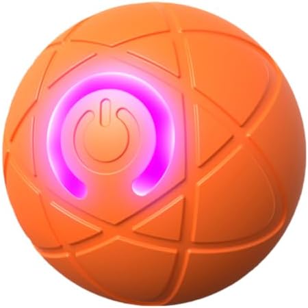 Interactive Small Dog Toy Ball, Smart Jumping Ball for Puppy Dogs, Activated Automatic Bouncing Moving Vibrating (Orange)