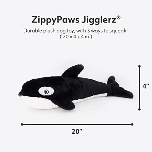 ZippyPaws Jigglerz Dog Squeaky Toys to Keep Them Busy - Killer Whale