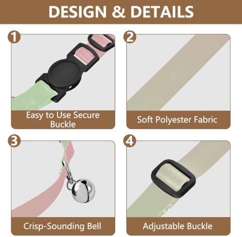2 Pack Puppy Collar Green Pink Gradient Bell Collar for Small Dogs, Adjustable 10.6 to 17.1 Inches