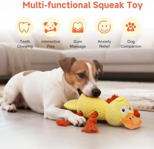 Squeaky Dog Toys, Interactive Duck Dog Toy for Small Medium Dogs