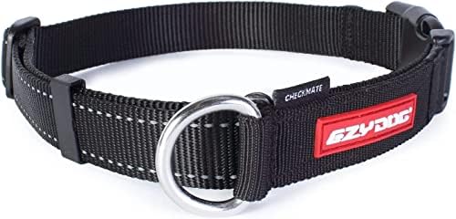 EzyDog Checkmate Martingale Collar for Dogs – Premium Nylon Training Dog Collar for Easy Control with no Choking (Small, Black)