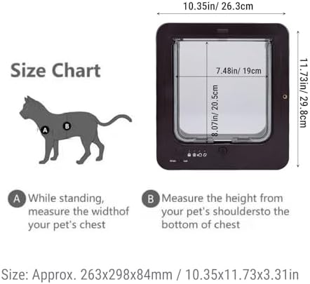 Asixxsix Smart Cat Door, Collar Activated Pet Door, Automatic Sensor Cat Flap Pet Gate for Interior Door and Exterior Door, Kitty Kittens Doggie Easy to Install