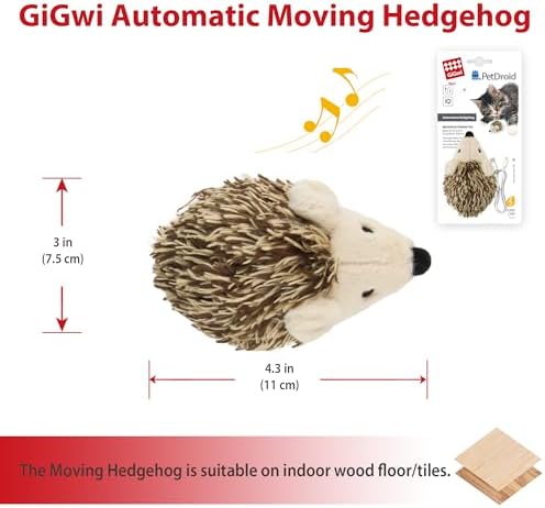 Gigwi Interactive Cat Toys for Indoor Cats, Cat Hedgehog Toy with Electronic Realistic Squeaky Sound
