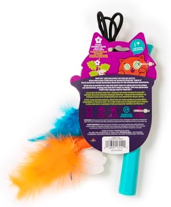 Mad Cat Playing Koi Retractable Feather Wand Cat Toy with Telescopic Handle