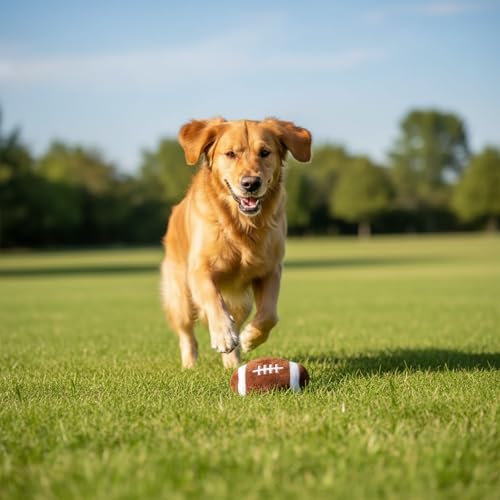 LUOZZY Plush Rugby Dog Chew Toy Stuffed Football Ball for Puppy Training