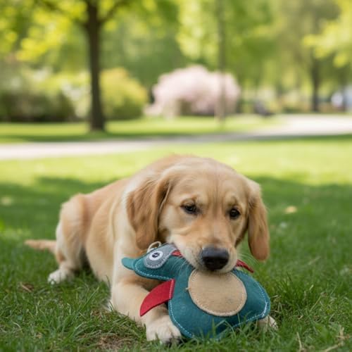 Natural Suede Leather Owl Chew Toy for Dogs & Puppies | Durable and Fun Interactive Toy | Supports Healthy Chewing and Daily Play | Soft Texture for Gentle Teeth