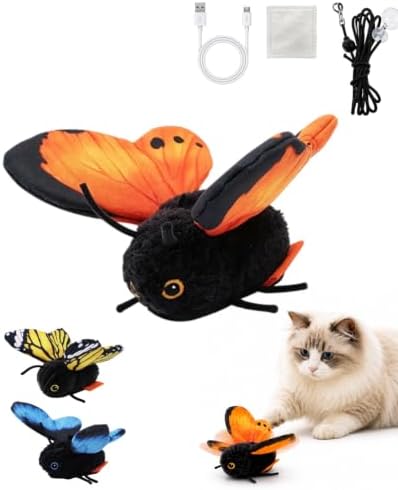 Smart Sensing Flapping Butterfly Toy for Cats