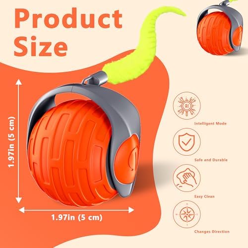 Cat Toys,Interactive Cat Toys Ball for Bored Indoor Cat,Orange