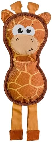 Outward Hound Fire Biterz Giraffe Firehose Plush Dog Toy, Brown, Medium