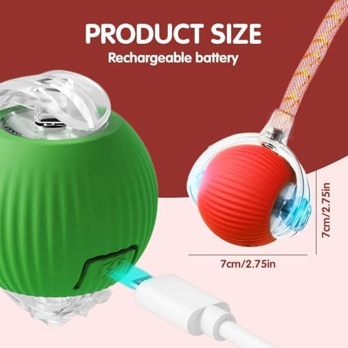 2PCS Interactive Cat Toy Rolling Ball with Tail Chewie Viral Dog Ball