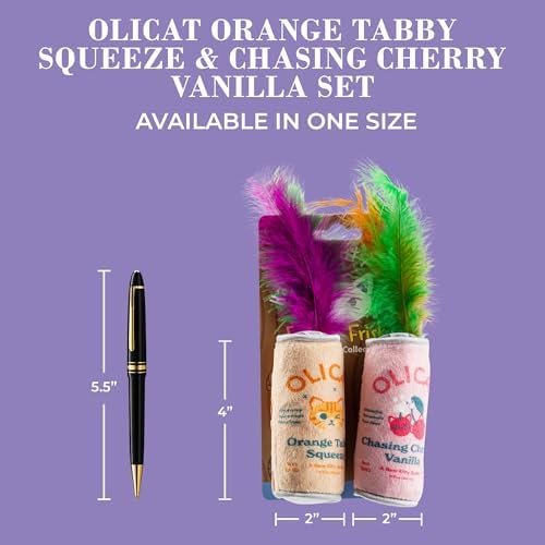 Haute Diggity Kitty Olicat Cherry + Orange Set, Soft Plush Cat Toys