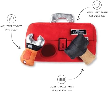 Fringe Studio Plush Dog Toy, My Tools, My Rules, Hide & Seek Interactive Pet Toy, Pet Shop Collection (289229)