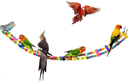 SunGrow Bird Ladder Bridge, 31x4 Inches, Raw Wood and Edible Dye, Suitable for Small to Medium Birds, 1 Piece