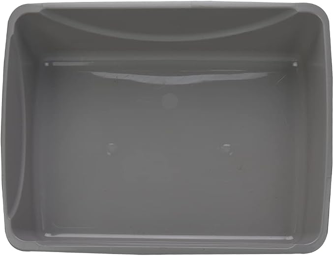 Petmate Open Cat Litter Box; Large Nonstick Litter Pan Durable Standard Box, Grey Great for Small & Large Cats Easy to Clean; Made in USA | Easy to clean standard tray for small and big felines, smooth surface releases clumps, simple everyday scooping ...