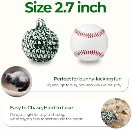 JAYU PET Green Cat Ball, 2.7 inch