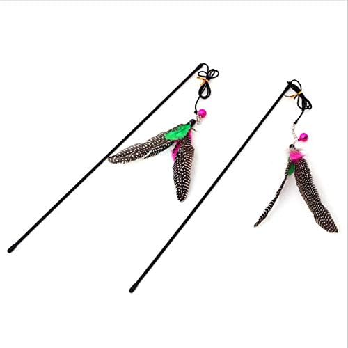 Legendog Cat Feather Wand With Bell Mouse Cage Toys Plastic Artif Cat Toy Stick