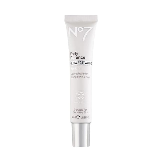 No7 Early Defense Glow Activating Serum - Anti Aging Serum with Peptides for Fine Lines and Wrinkles - Healthy Looking Skin Glowing Face Serum (30 ml)