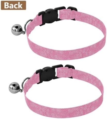 Hearts Circles Cat Collar with Bell 2 Pack Pet Collar Adjustable 10.6 to 17.1 Inches