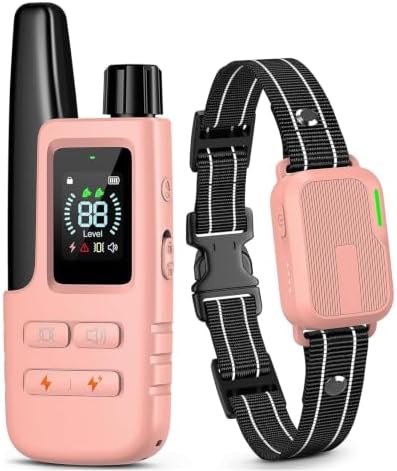 Dog Shock Collar - 4500FT Dog Training Collar with Remote, Blush Pink