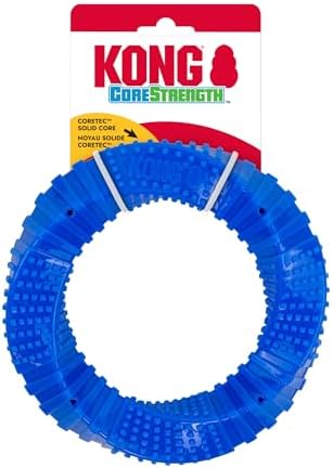 KONG CoreStrength Dog Toy – Ring – Durable Tough Chew Toy for Medium & Large Dogs – Textured Dental Chew for Teeth & Gums – Fetch & Interactive Play