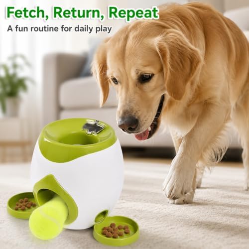 Interactive Dog Ball Return Toy with Treat Dispenser