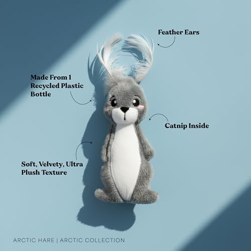 Premium Plush Cat Toy - Arctic Hare Cat Toy, Eco Friendly, Catnip