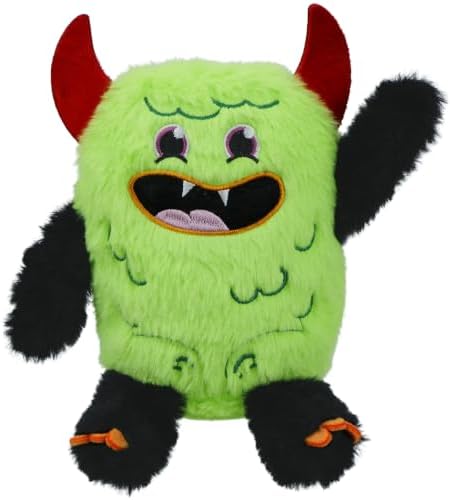 Monster Plush Squeaky Dog Toy Crinkle Dog Chew Toy for Small Medium Large Dogs, Green