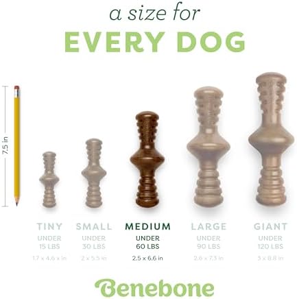 Benebone Zaggler Dog Chew Toy for Aggressive Chewers, Real Peanut, Medium