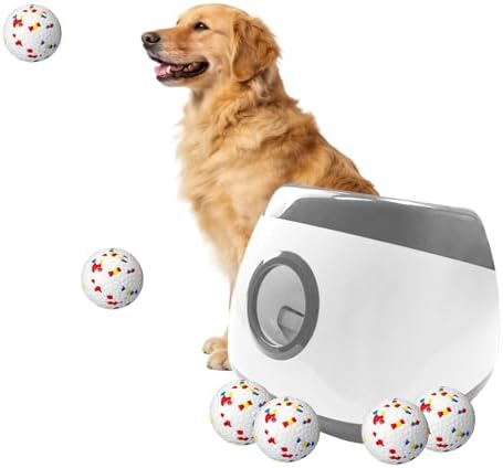 Automatic Dog Ball Launcher, 6 ETPU Balls, Adjustable Distance