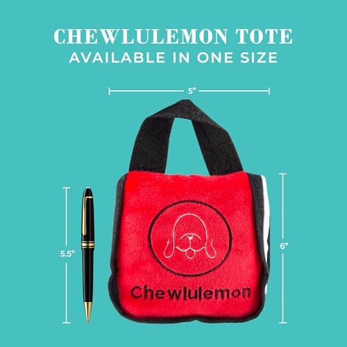 Haute Diggity Dog Chewlulemon Tote Bag Plush Dog Toy, Designer Parody Toy