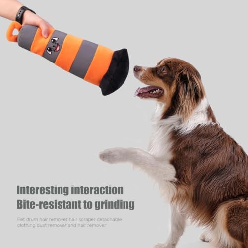 Dog Plush Toy - Traffic Cone Shape Interactive Chew Toy, Puppy Play
