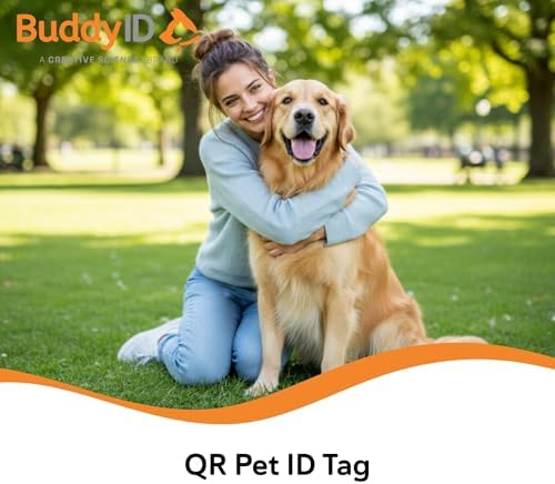 BuddyID BuddyBadge QR Pet ID Tag for Dogs & Cat, Lifetime Registration, 1ct