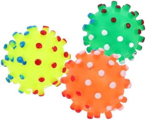 Beavorty Dog Chew Ball Squeaker Vinyl Quack Sound Pet Toy for Dogs and Cats 2.75in Colorful Interactive Fetch Ball for Chewing Stress Relief Random Color